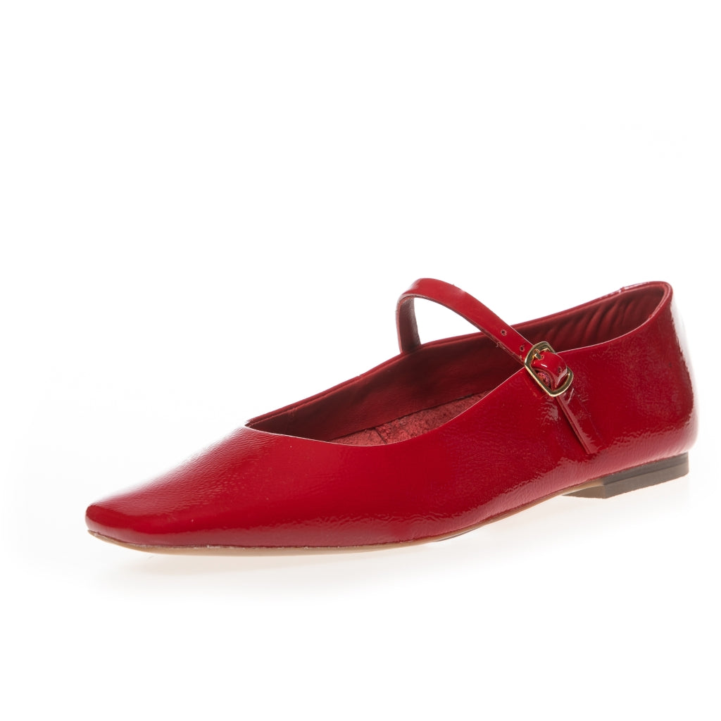 COPENHAGEN SHOES ALL FOR LOVE-PATENT Ballerina 0016 RED