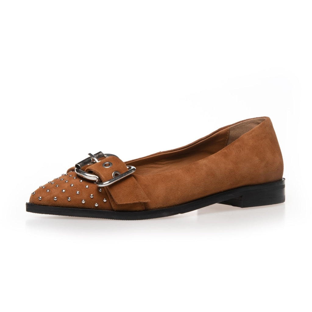 COPENHAGEN SHOES AS THE MOVE SUEDE Ballerina 632 TAN