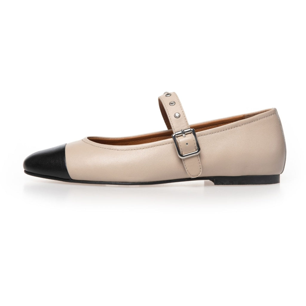 COPENHAGEN SHOES DREAMING OF LOVE Ballerina 0003 BEIGE/BLACK