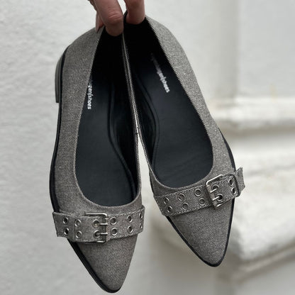 COPENHAGEN SHOES LIKE A MOVE-DENIM Ballerina 0741 GREY DENIM