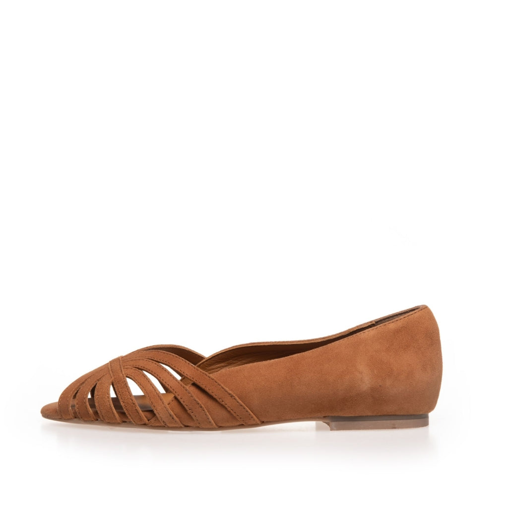 COPENHAGEN SHOES PASSIONATE SUEDE Ballerina 0241 COGNAC