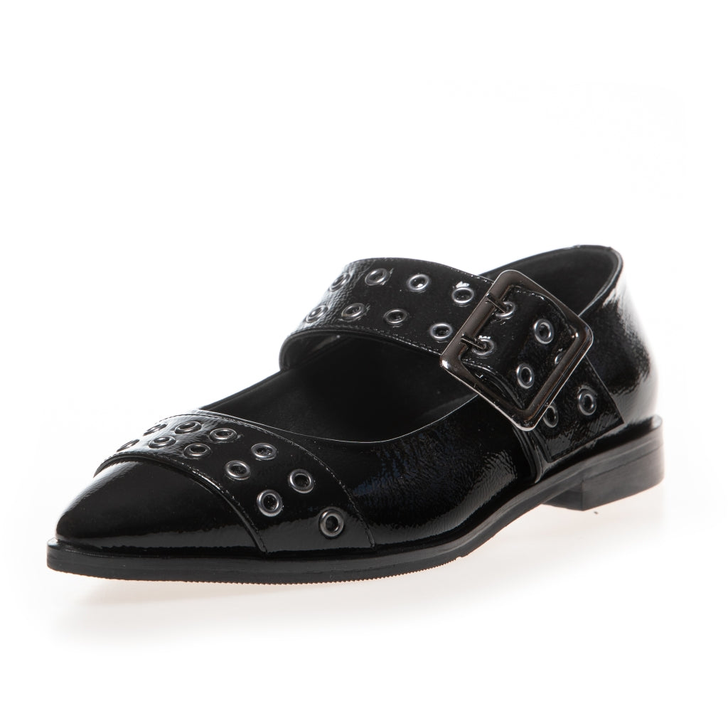 COPENHAGEN SHOES PASSION MOVE-PATENT Ballerina 0001 BLACK