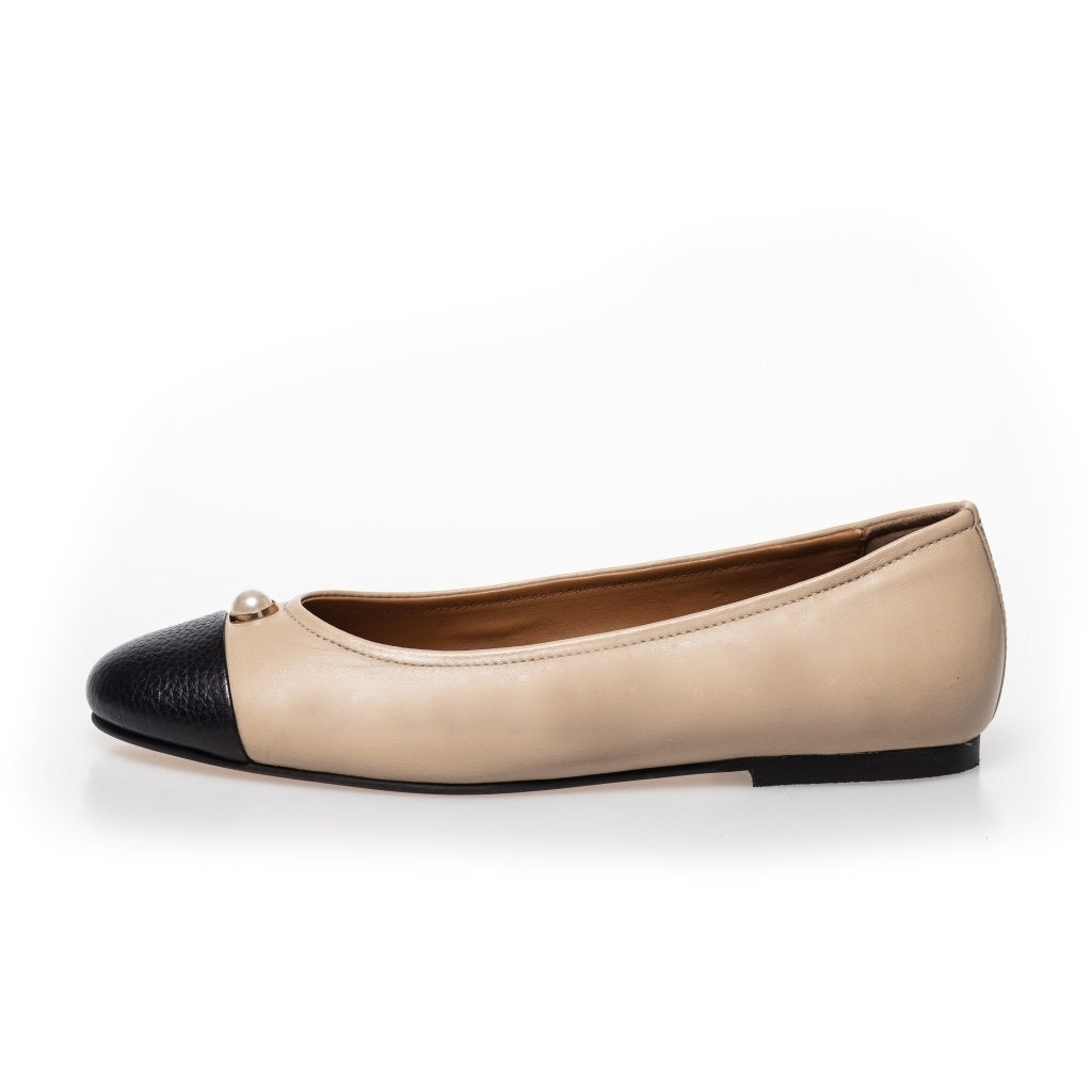 COPENHAGEN SHOES THE NEW PEARL BALLERINA Ballerina 0007 BLACK / NUDE